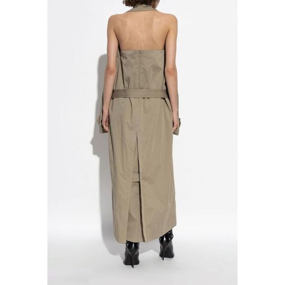 BALENCIAGA Strapless Belted Maxi Dress Women EXPLORERBEIGE Dresses